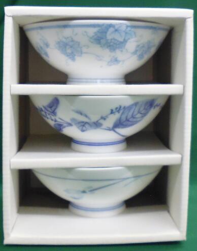 乐天商城 - ご飯茶碗 和食器 茶わん（絵変り）3客セット（在庫品のためワケあり）*