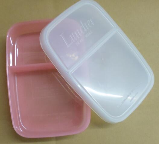レトロなお弁当箱 ランチボックス 保存容器 ピンク（在庫品のため訳アリ）*
