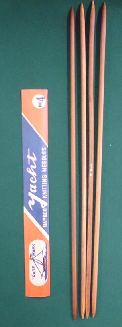 レトロ雑貨 編み針 yacht印 竹製 毛糸編針 4号（4本入）×5セット 送料込（在庫品のためワケあり）*