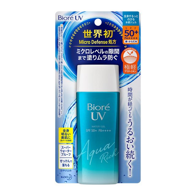 ビオレUV アクアリッチ ウォータリージェル / SPF50 / PA++++ / 90ml / ホワイトミュゲのやさしい香り