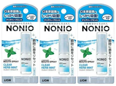 【送料込×まとめ買い3個】ライオン ノニオ マウススプレー クリアハーブミント(5mL)×3個セット(配送指定不可) 【送料込×まとめ買い3個】ライオン ノニオ マウススプレー クリアハーブミント(5mL)×3個セット(配送指定不可)