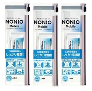 【送料込×まとめ買い3個】ライオン ノニオ モバイル 携帯用ハミガキ・ハブラシセット×3個セット（配送..