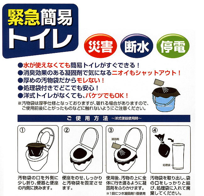 【ケース販売/3個セット】小久保 緊急簡易トイレ KM-485 100回分 ×3箱(300回分) saikatu-10017607 エルショップ サンプル画像2