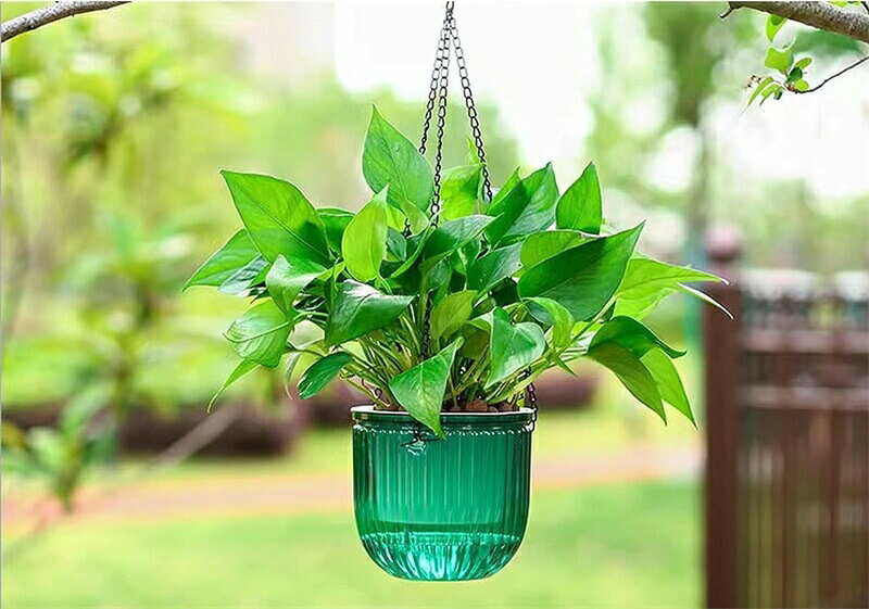 散水 吊り下げ プランター 屋内 植物 吊り 下げポット 排水穴付き 屋外 小型 植木...