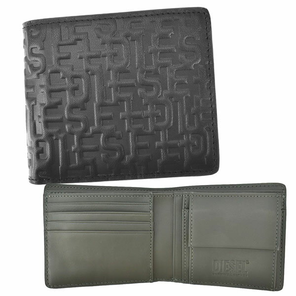 ディーゼル 二つ折り財布（メンズ） DIESEL 財布 二つ折り財布 ディーゼル BI-FOLD COIN S WALLET X09338 P0556 T8004 ブラック