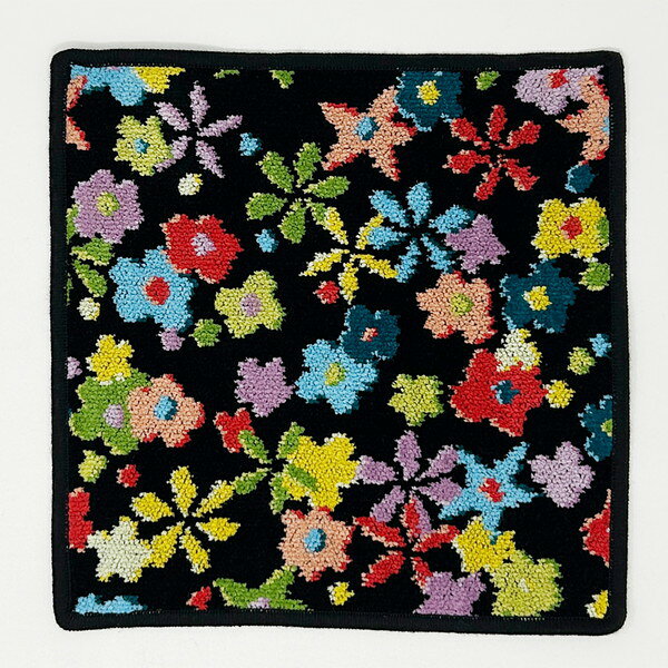 フェイラー ハンカチ ミニタオル 25X25CM Wash cloth ハンドタオル FEILER Rainbow Blossom Black レインボーブラッサム ブラック