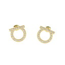 tFK sAX FERRAGAMO GANCINI CRYSTAL EARRING 76-122 696573 S[h