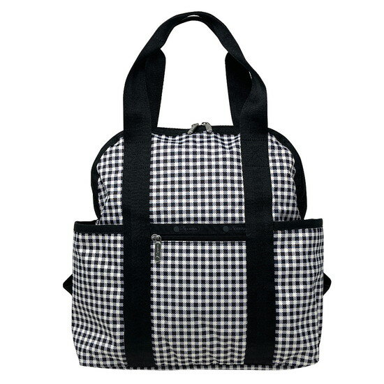 X|[gTbN bNTbN fB[X obNpbN LESPORTSAC X| DOUBLE TROUBLE BACKPACK 2442 U254 GINGHAM CHECK NOIR MK`FbNm[