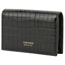 TOM FORD トムフォード 名刺入れ メンズ カードケース Y0277 LCL239G 1N001 クロコ型押し ブラック