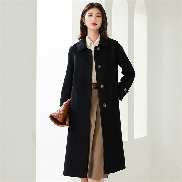 【ウール+カシミヤ】 ロングコート ダブルフェイス チェスターコート ウールコート レディース 厚手 ゆったり ロングチェスターコート フォーマルコート ブラックフォーマルコート アウター ラップコート コート 軽い 冬 秋冬 OL 無地 マキシ 暖かい OL