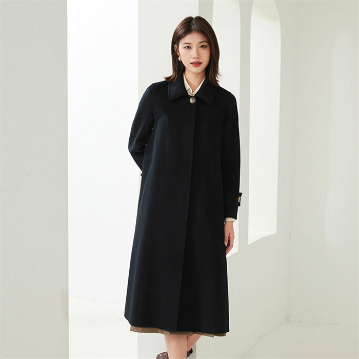 【ウール+カシミヤ】 ロングコート ダブルフェイス チェスターコート ウールコート レディース 厚手 ゆったり ロングチェスターコート フォーマルコート ブラックフォーマルコート アウター ラップコート コート 軽い 冬 秋冬 OL 無地 マキシ 暖かい OL