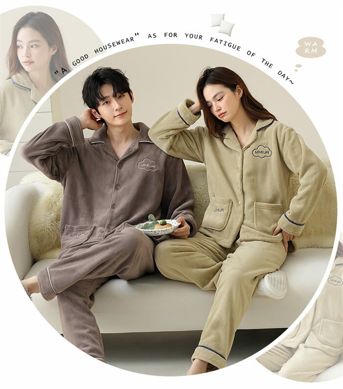 【期間限定10%OFF発行中!】ペアパジャマ ルームウェア もこもこ 上下セット パジャマ レディース メンズ 冬 暖かい 部屋着 セットアップ 長袖 大きいサイズ 前開き 2点セット ナイトウェア 着る毛布 暖かい ふわふわ 可愛い 大人 秋 秋冬 防寒 シンプル おしゃれ ゆったり