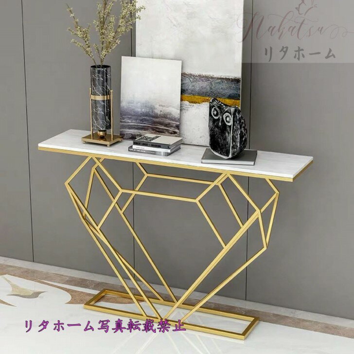 乐天商城 - 高級人造大理石サイドテーブル 電話台 コンソールテーブル 花台 玄関テーブル アンティーク調デザイン 幅100cm サイズオーダー可能