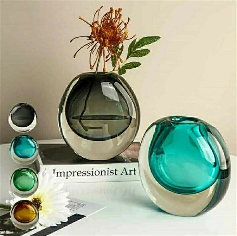 花瓶 ガラス 北欧 おしゃれ フラワーベース クリア 透明 雑貨 植物 緑 プレゼント 新生活 お庭 オフィス シンプル 個性 高品質 耐久性 ギフト 結婚祝い 誕生日プレゼント リビング 洋室 和室 丸い 玄関 ダイニング リビング 置物 おしゃれ 新生活 アジアン雑貨