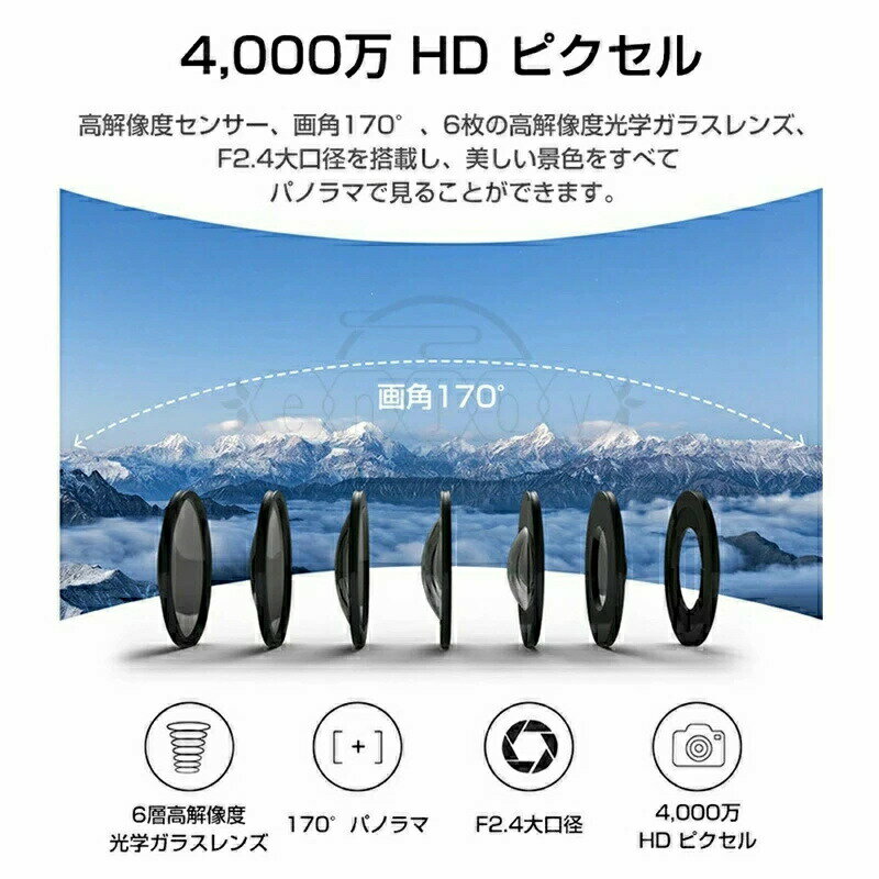 ��������󥫥�� ���楫��� 4K 4000������ ���� ��������֥륫��� �ӥǥ������ ���ݡ��ĥ���� 10M�ɿ� WiFi��� 170�ٹ���