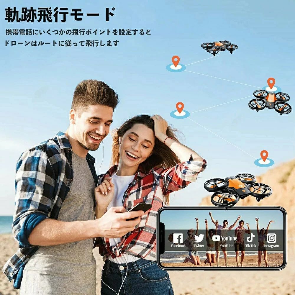 �ɥ����� ������դ� ���� ���� ���ɤ���� �鿴�� 100g̤�� ��Ǽ�������դ� ����30ʬ���Ի��� 2.4GHz WIFI FPV �ꥢ�륿���� ���ٰݻ� �إåɥ쥹�⡼�� 360�����֤� ������� �Ҥɤ����