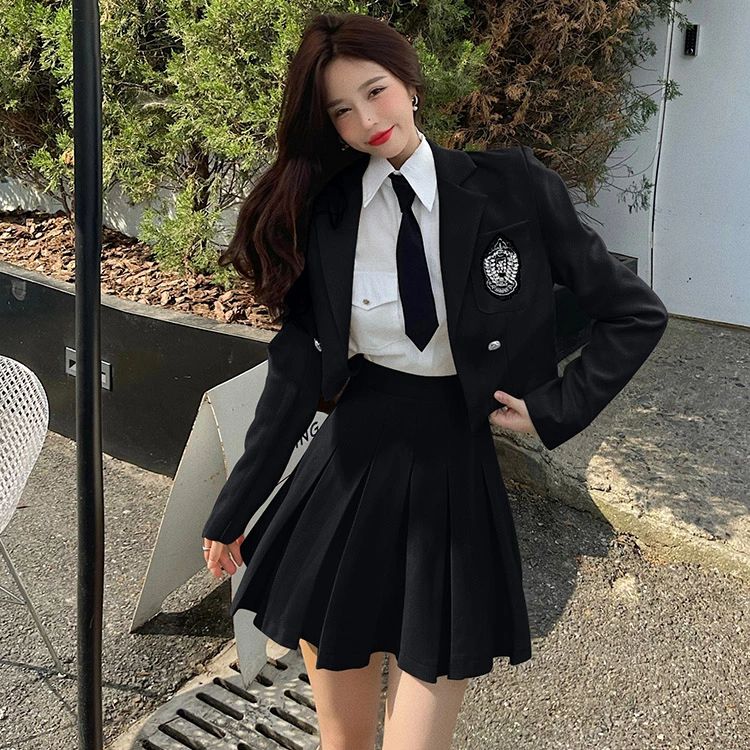 乐天商城 - ★あす楽あり 卒業式 スーツ 女の子 大きいサイズ 卒服 韓国 制服 卒服 女の子 ブレザー フォーマル スーツ 女の子 ブレザー ピアノ発表会 スーツ 韓国卒業式 小学校 小学生 入学式 子供スーツ 4点セット 2点セット ジャケット 白 ブラウス スカート ネクタイ 送料無料