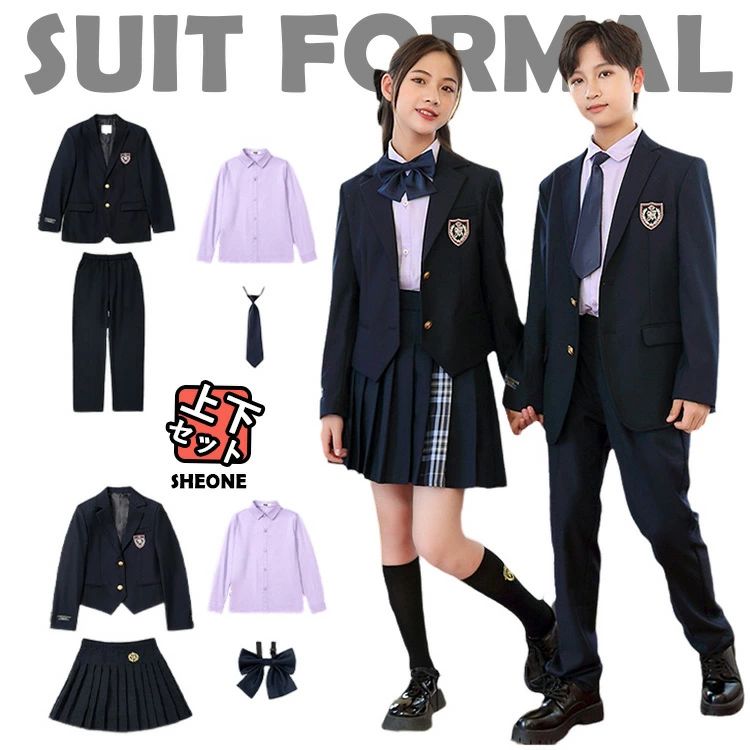 乐天商城 - 卒業式 スーツ 女の子 170 卒業式 パンツスーツ 男の子 165 大きいサイズ 卒服 韓国 制服 小学生 学生服 フォーマルスーツ 男女 おそろい 子供 服 入学式 可愛い ネイビー スカート スーツ 紺青 高校生 中学生 格子柄 結婚式 合唱 団体