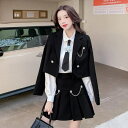 JK制服 入学式 卒業式 フォーマルスーツ 4点セット 2点セット スーツセット レディース 女の子 女子高生 コスプレ衣装 スーツ セットアップ 上下セット 子供スーツ ブレザー ジャケット 白シャツ 長袖 プリーツスカート ネクタイ チェーン おしゃれ スクール ジュニア 入学式