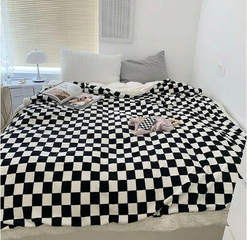 チェック柄 シングル 毛布 フランネル ブランケット 100x150cm マイクロファイバー もうふ 暖かい 軽い 洗える ナチュラル 北欧 シングルサイズ毛布 [2]