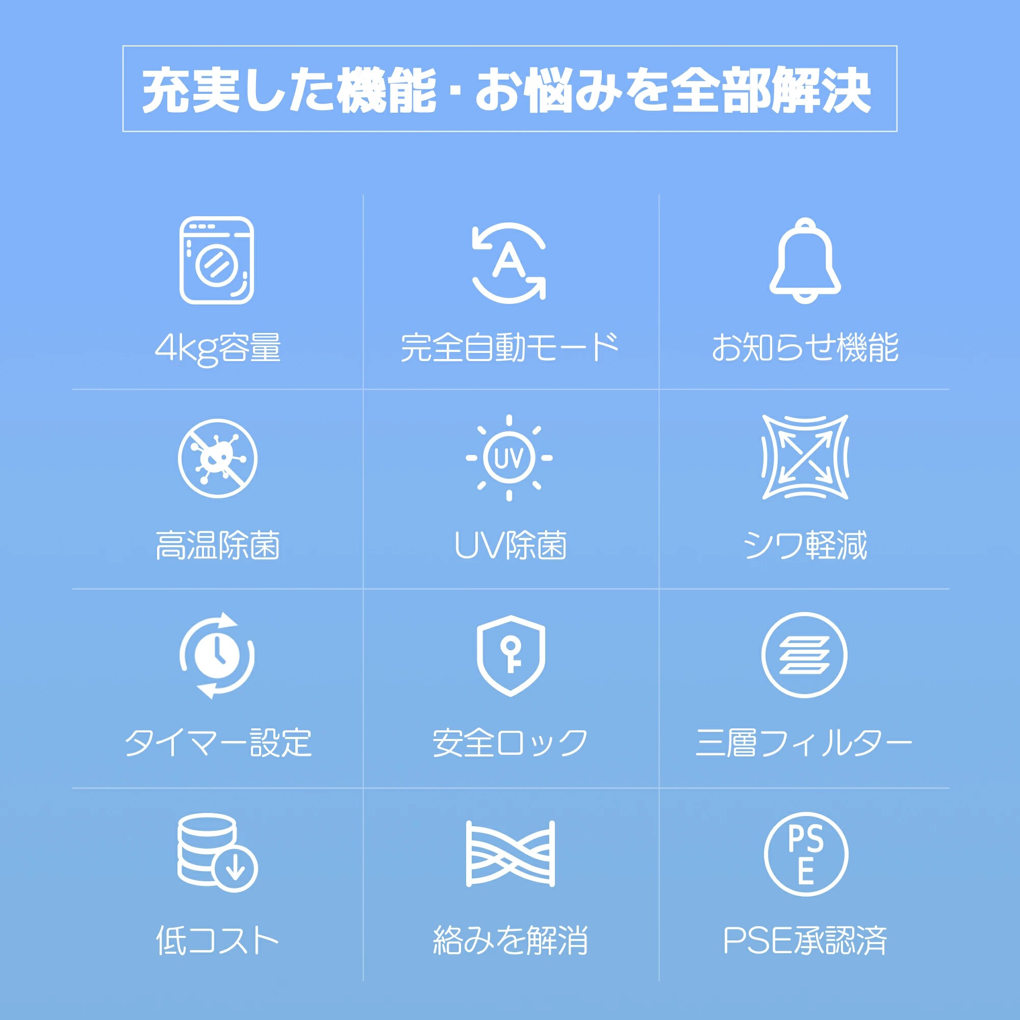 【UV 高温除菌】 衣類乾燥機 4kg 家庭用 花粉症対策 大容量 大型 乾燥機 自動乾燥 温度調節 除湿 高温除菌 シワ取り 布団乾燥 アイロン チャイルドロック ドラム式 湿気対策 梅雨対策 カビ対策 花粉対策 PSE認証済み