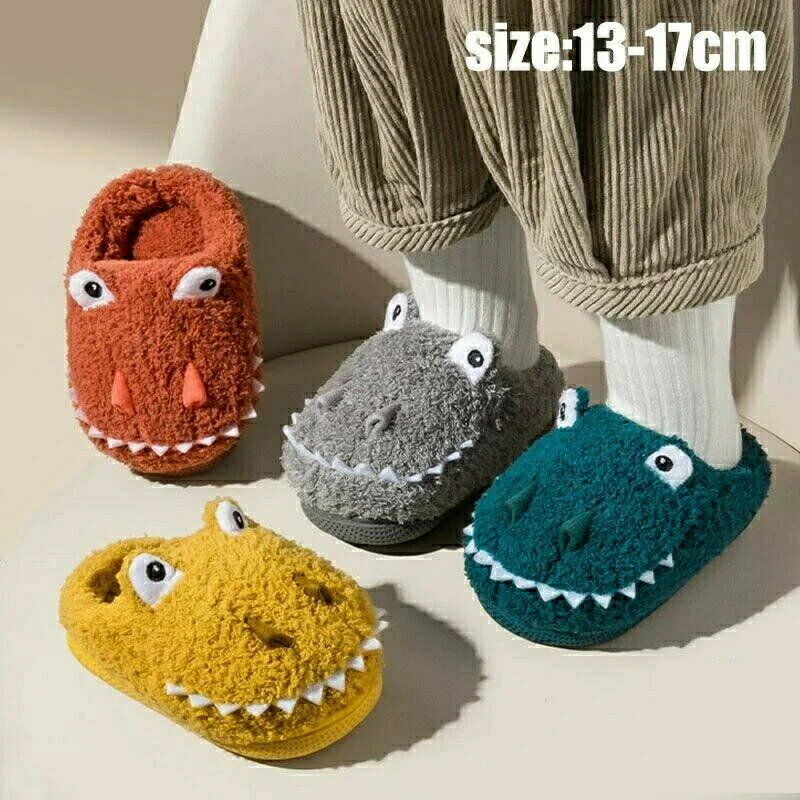 乐天商城 - ワニスリッパ ルームシューズ 子供靴 男の子 シューズ 秋冬 可愛い キッズ あったか もこもこ ふわふわ 室内履き 室外履き 上履き 柔らかい おしゃれ 歩きやすい 疲れない 滑り止め 厚底 ギフト クリスマス プレゼント 5色