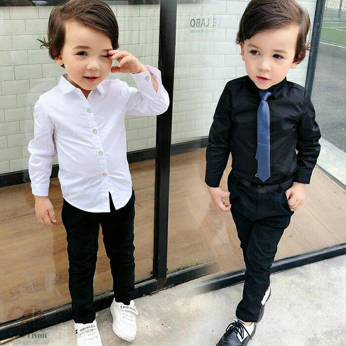 乐天商城 - キッズ フォーマル 男の子 定番 無地 シャツ ホワイトシャツ 男の子 フォーマル 子供服入学式 卒業式 入園式 七五三 初節句 お宮参り ベビー服 子供服 フォーマル 90-150CM 綿90％ 子供ワイシャツ