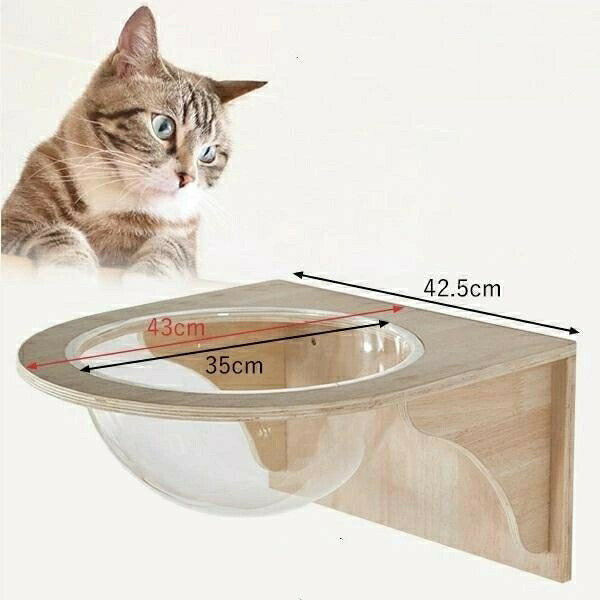 Other - キャットウォーク キャットカプセル 猫用 透明 カプセル型 壁 手作り キャットステップ 壁付け 猫 幅35cm 棚板 棚 木製 木 diy ベッド