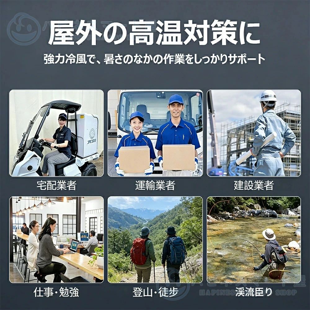 Sailing楽天市場店の【2026新型】腰掛け扇風機 扇風機 冷風機 携帯扇風機 100段階風量 24000mAh USB充電式 ダブル送風 強力冷風 首掛け 腰掛け 卓上 大容量 暑さ対策 猛暑対策 熱中症対策 屋外作業用 建設業 ポータブルファン｜アングル3