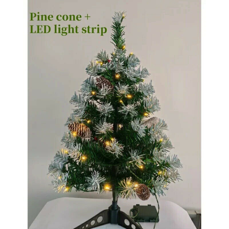 乐天商城 - LEDライトストリップ付きクリスマスツリー,45cm, 60cm,PVC,松ぼっくり,雰囲気装飾,新年のパーティー