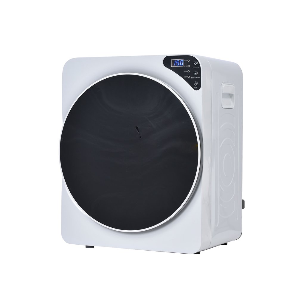 【商品詳細】 SKU：ES299484 Title 衣類乾燥機 4kg 湿気対策 梅雨対策 カビ対策 花粉対策 衣類乾燥機 4kg 衣類 乾燥 布団乾燥 家庭用 布団乾燥機 ふとん乾燥 ふとん 布団 除湿 洋服 服 やさしく Dimensions & Details ・素材 ABS ・カラー ホワイト ・商品サイズ 49*38*61 ・梱包数 1 ・梱包サイズ 56*48*66cm ・重量（N.W.） 17kg ・重量（G.W.） 20kg ・生産国 中国 ・組立品/完成品 完成品 ・安全基準 PSE認証済み Features この商品について： ◎01 たくさんの機能を搭載 ◎02 衣類乾燥機の魅力 ◎03 LED液晶ディスプレイボタンパネルを採用 ◎04 4つ乾燥モード 各状況に応対できる ◎05寝ている間も稼働音が気になりにくい「静音設計」 ◎06 3重のフィルターでホコリを低減 ◎07シワ防ぐ 手間軽減 ◎08安心機能　高温センサーを搭載 ◎09錆やカビに強いステンレスドラム ◎10自由に放置　設置場所を選ばない「排水不要機能」 商品の説明： ◆01たくさんの機能を搭載 高温除菌　しわ取り　三層フィルター　360度回転　静音設計　操作簡単 ◆02衣類乾燥機の魅力 天候に左右されず衣類を素早く乾かす機能 一人暮らしで洗濯物を干すスペースが少ない方 室内で衣類を乾燥するため、花粉が気になる季節の対策にもなるのが魅力 生乾き臭を抑制できるモデル 衣類にシワを付きにくくする ◆03LED液晶ディスプレイ ボタンパネルを採用 ー目瞭然の簡単な操作で、ボタンを押すだけで乾燥が始まります。 操作しやすく使い勝手のよい商品を優れた衣類乾燥機です。 ◆044つ乾燥モード 各状況に応対できる ●強力乾燥 高温で約150分で乾燥します。ドラム内を最大約60℃の高温にすることで、洗濯物を除菌する効果が期待できます。 （デフォルトの最大時間：150分） ●標準乾燥 綿衣類などを乾燥する時はこちらのモードを選んでください。（デフォルトの最大時間：120分） ●送風乾燥 衣類乾燥機は加熱せず、直接冷風で約90分で衣類を吹きます。（デフォルトの最大時間：90分） ●混合乾燥 各素材の衣類を混ぜて乾燥を行います、アイロンがけの手間を減らすことが期待できます。 （デフォルトの最大時間：90分） ◆05寝ている間も稼働音が気になりにくい「静音設計」 静音設計を採用しています。主に寝ている間に使いたい方のほか、赤ちゃんのいるご家庭の場合も静音性の高さを確認しておくと安心です。 普段よりも稼働中の音を静かにしてくれるため、就寝中も音が気になりにくいのが魅力です。 ◆06 3重のフィルターでホコリを低減 糸くずフィルターとろ過綿フィルターの採用により、糸くずやほこりを吸い取るだけと簡単です。 お手入れも手間なく、フィルター交換だけでOK！ 乾燥フィルターは使うたびにお手入れをしないと、乾燥性能を十分に発揮できなくなるだけでなく故障の原因にもなり得ます。 フィルターは定期的に洗が必要があります。 ◆07シワ防ぐ 手間軽減 衣類を乾燥させる以外にシワ取り機能を搭載しているモノがあります。 アイロンをかける手間が省けるので家事の負担を軽減できます。 毎日着るようなワイシャツやブラウスなど、シワを目立たせたくないモノを乾燥させるときにも、あると嬉しい機能です。 ◆08安心機能　高温センサーを搭載 衣類乾燥除湿機の場合は、自動で電源をオフにしてくれるタイマー機能があるモデルがおすすめです。 温度の変化をチェックすることで、乾燥の進み具合を予測。乾燥完了時に自動で運転を停止します。 （服はロール容量の1〜3kg時、乾燥効果は最も良いです。） ◆09錆やカビに強いステンレスドラム 錆耐久性・耐食性に優れたステンレス製のドラム槽を採用して、操作性・機能性の両面が充実していま。 丈夫でカビなどの発生を押さえてくれます。 ◆10 自由に放置　設置場所を選ばない「排水不要機能」 重ね式。 放置式。 数枚程度の衣類をサッと乾かしたい時、場所を気にせず手軽に設置したい方などにおすすめです. Attention ご注意： ※お客様組み立て品となります。 ※本商品の組み立てやご使用に際しては、乱暴に扱いますと損害やケガの原因となりますので、丁寧にお取り扱いください。 ※商品デザインは、品質に差し支えない程度に、予告なく変更する場合がありま 【セールスポイント】◆02衣類乾燥機の魅力天候に左右されず衣類を素早く乾かす機能一人暮らしで洗濯物を干すスペースが少ない方室内で衣類を乾燥するため、花粉が気になる季節の対策にもなるのが魅力生乾き臭を抑制できるモデル衣類にシワを付きにくくする◆03LED液晶ディスプレイ ボタンパネルを採用ー目瞭然の簡単な操作で、ボタンを押すだけで乾燥が始まります。操作しやすく使い勝手のよい商品を優れた衣類乾燥機です。◆044つ乾燥モード 各状況に応対できる●強力乾燥高温で約150分で乾燥します。ドラム内を最大約60℃の高温にすることで、洗濯物を除菌する効果が期待できます。（デフォルトの最大時間：150分）◆05寝ている間も稼働音が気になりにくい「静音設計」静音設計を採用しています。主に寝ている間に使いたい方のほか、赤ちゃんのいるご家庭の場合も静音性の高さを確認しておくと安心です。普段よりも稼働中の音を静かにしてくれるため、就寝中も音が気になりにくいのが魅力です。◆06 3重のフィルターでホコリを低減糸くずフィルターとろ過綿フィルターの採用により、糸くずやほこりを吸い取るだけと簡単です。【材質】ABS【サイズ】66 x 56 x 48 cm【重量】20 kg