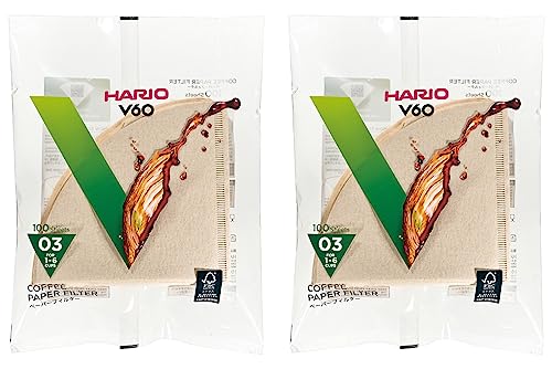 サイズ:1~6杯用、パッケージサイズ(1個)/20×18×5cm 素材・材質:パルプ100%みさらし 生産国:日本 このペーパーはハリオV60透過ドリッパー03でお使いいただけます