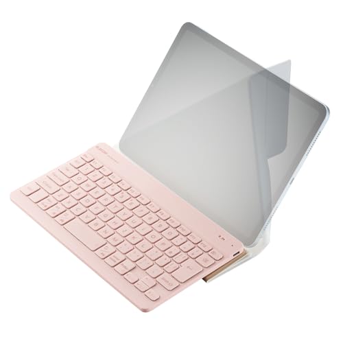エレコム ワイヤレス キーボード Bluetooth Slint 超薄型 充電式 パンタグラフ 保護ケース付 3台マルチペアリング OS自動識別 Windows/macOS/ChromeOS/iOS/iPadOS/Android ピンク TK-TM15BPPN
