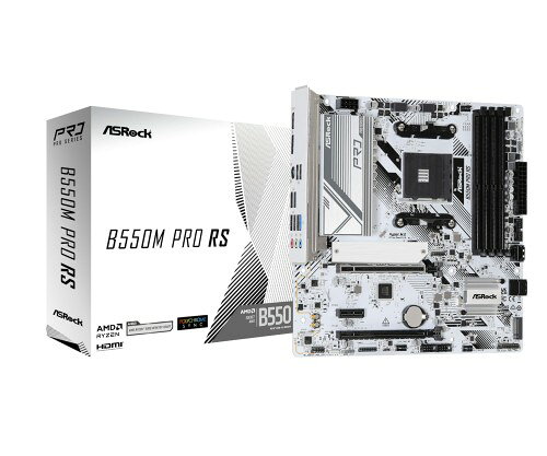 ASRock マザーボード B550M Pro RS AMD Ryzen 5000 シリーズ CPU (Soket AM4) 対応 B550 チップセット Micro ATX DDR4 国内品