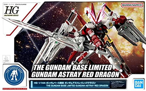 ◆商品名：バンダイ(BANDAI) HG 1/144 ガンダムベース限定 ガンダムアストレイ レッドドラゴン機動戦士ガンダムSEED DESTINY ASTRAY ガンダムベース限定 HG［ハイグレード］ 対象年齢:8歳以上 マーキングシールが付属。 全世界のガンプラファンにむけた、公式ガンプラ総合施設「ガンダムベース」の限定アイテム 『機動戦士ガンダムSEED DESTINY ASTRAY R』に登場したレッドフレーム究極の形態がHGスケールで登場 ■3つ装備したカレトヴルッフは組み替えることでSモード、Gモードを再現可能なほか、専用のジョイントパーツを使用することで接続できアンビデクストラスハルバードも再現可能。 ■特徴的なドライグヘッドの形状を再現。ビームエフェクトは着脱可能。 ■ガーベラ・ストレートやビームライフルはもちろん、バクゥ戦術偵察タイプ頭部ユニットも付属、フライトユニットの再現も可能。 ■マーキングシールが付属。