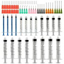 注射器セット、1ml、3ml、5ml、10ml、20mlと14g、15g、16g、18g、20gの鈍針、DIYクラフト用補充接着剤と工業用アプリケーション用注