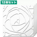 NDB502F12|植物繊維製3Dウォールパネル 3Dボード 無塗装 500×500mm 12枚セット【輸入品】