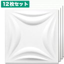 NDB524F12|植物繊維製3Dウォールパネル 3Dボード 無塗装 500×500mm 12枚セット【輸入品】
