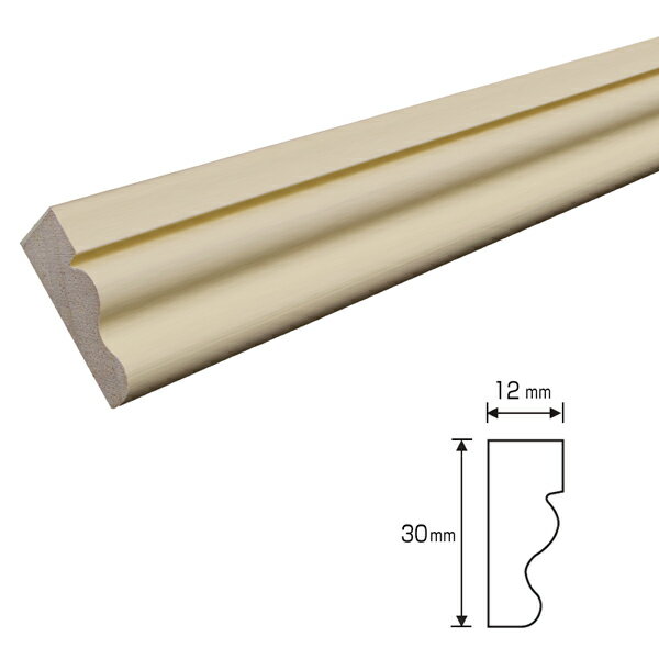 20%割引アウトレット　木製モールディング　下地塗装済　ワンコートモール　30×12×3400mm　