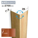 NZRC001J|PVC製腰板・羽目板 コーナー材 Pウォール 39×39×2700mm チーク【輸入品】
