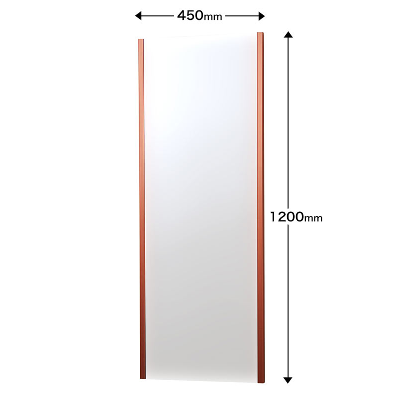 NRM001R｜割れないリフェクスミラー　吊式姿見　ロゼ（レッド）　1200×450mm　1.7kg　※受注生産品　※送料含む