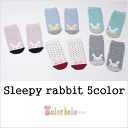 【1足販売】キッズ パステルカラーSleepyラビット柄クルー丈ソックス 靴下 5color 14-16cm 16-18cm 18-20cm 20-23cm ジュニアショートソックス(4)