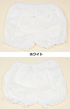 コットン100%涼しい素材で♪スカートのインナーにレースブルマ インナーパンツ【メール便可】スパッツ 韓国子供服 saintbebe キッズジュニア ホワイト 100cm110cm120cm130cm