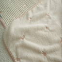 Sサイズ うさぎの刺繍 イブル 70×85cm ふわふわマシュマロファーブランケット ベビーマット お昼寝用ラグ ギフト ひざ掛け