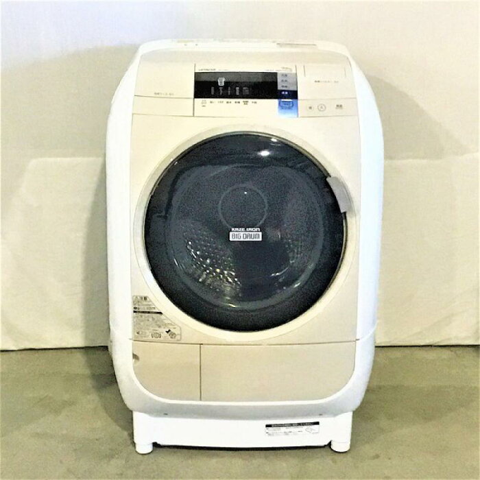 【中古品】 日立 BD-V3600L ビッグドラム ドラム式洗濯乾燥機 ヒートリサイクル 風アイロン 左開き 2014年製 9kg ライトベージュ 10004845