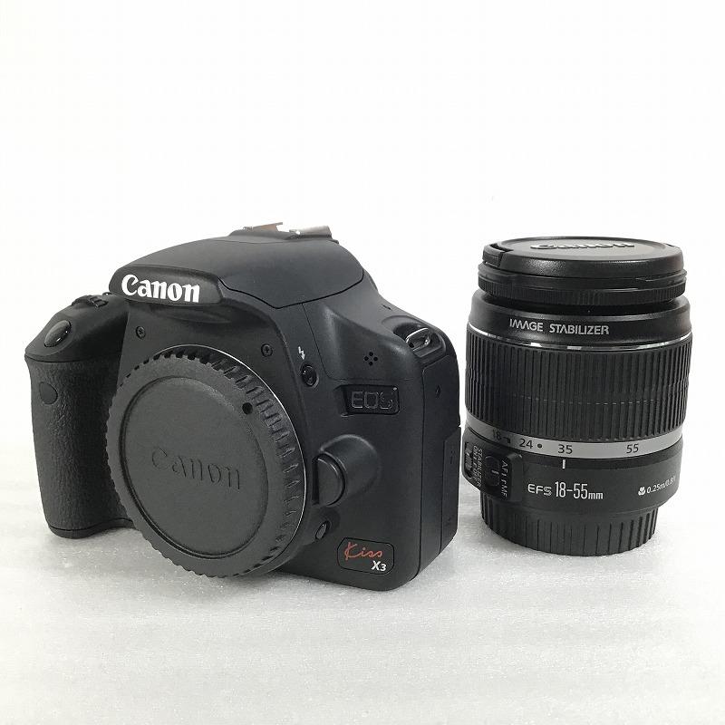 【中古品】 キヤノン / Canon レンズキット デジタル一眼レフレックスAF・AEカメラ EOS Kiss X3 キヤノンEF-マウント デジタルカメラ本体 2009年 1510万画素 EF-S18-55mm F3.5-5.6 IS 約480g 0360114593 10014767