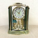 【中古】CITIZEN シチズン 電波置時計 パルアモール 4RY658 グリーン