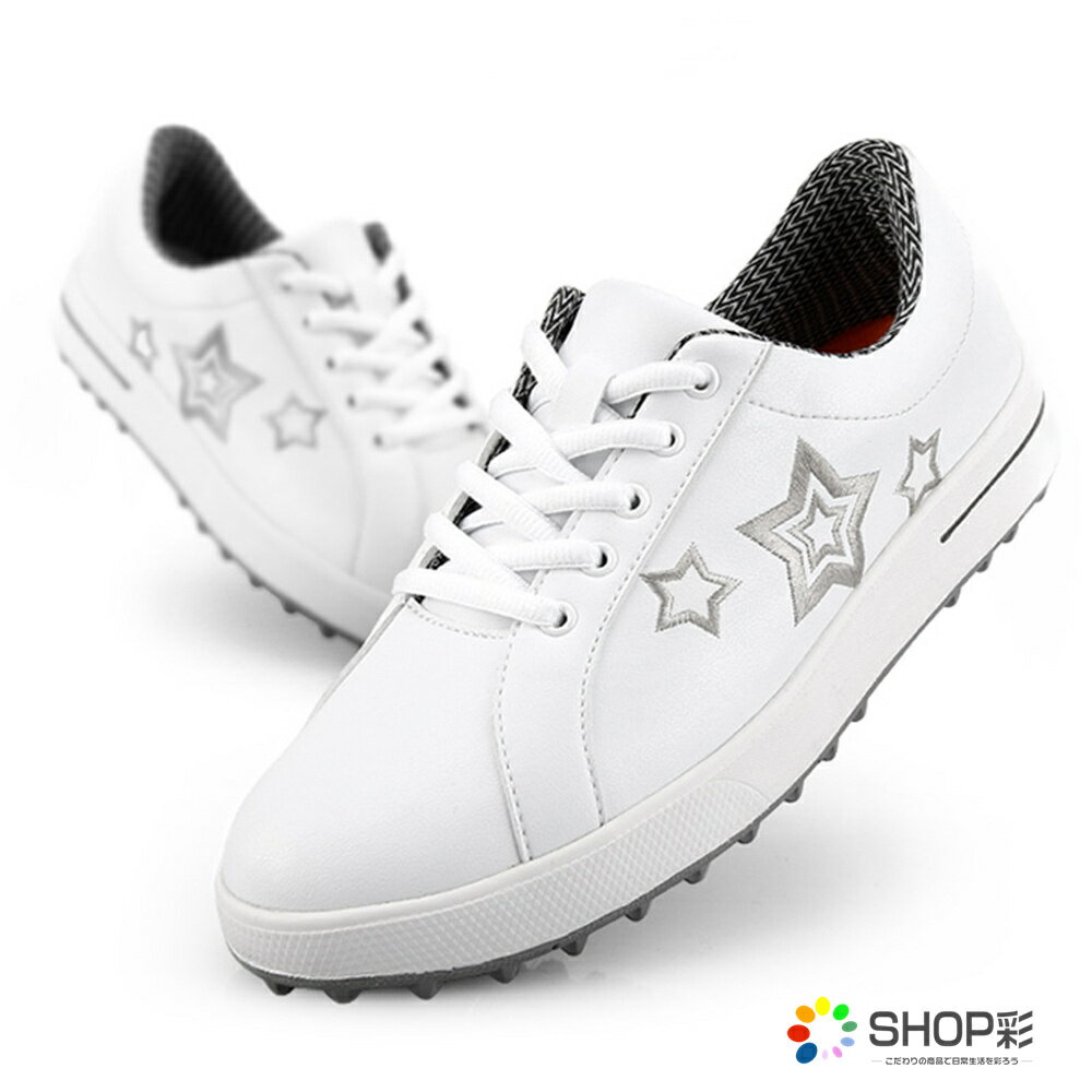 ゴルフシューズ レディース ジュニア スニーカー 練習用 ゴルフ用 シューズ ゴルフ 靴 星柄 シューズ ゴルフ スポーツ おしゃれ グリップ力高い 靴ひも 柔...