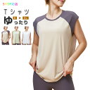 tシャツ レディース 半袖 ヨガウェア トップス 夏 おしゃれ 速乾性 吸汗性 伸縮性 切り替え 配色 大きいサイズ ゆったり 半袖tシャツ カットソー カジュ...