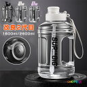 【全品対象2個で12%OFFクーポン配布中】 水筒 大容量 1600ml 2600ml ストロー付き 蓋付き ウォーターボトル プラスチック こぼれない 2wa...